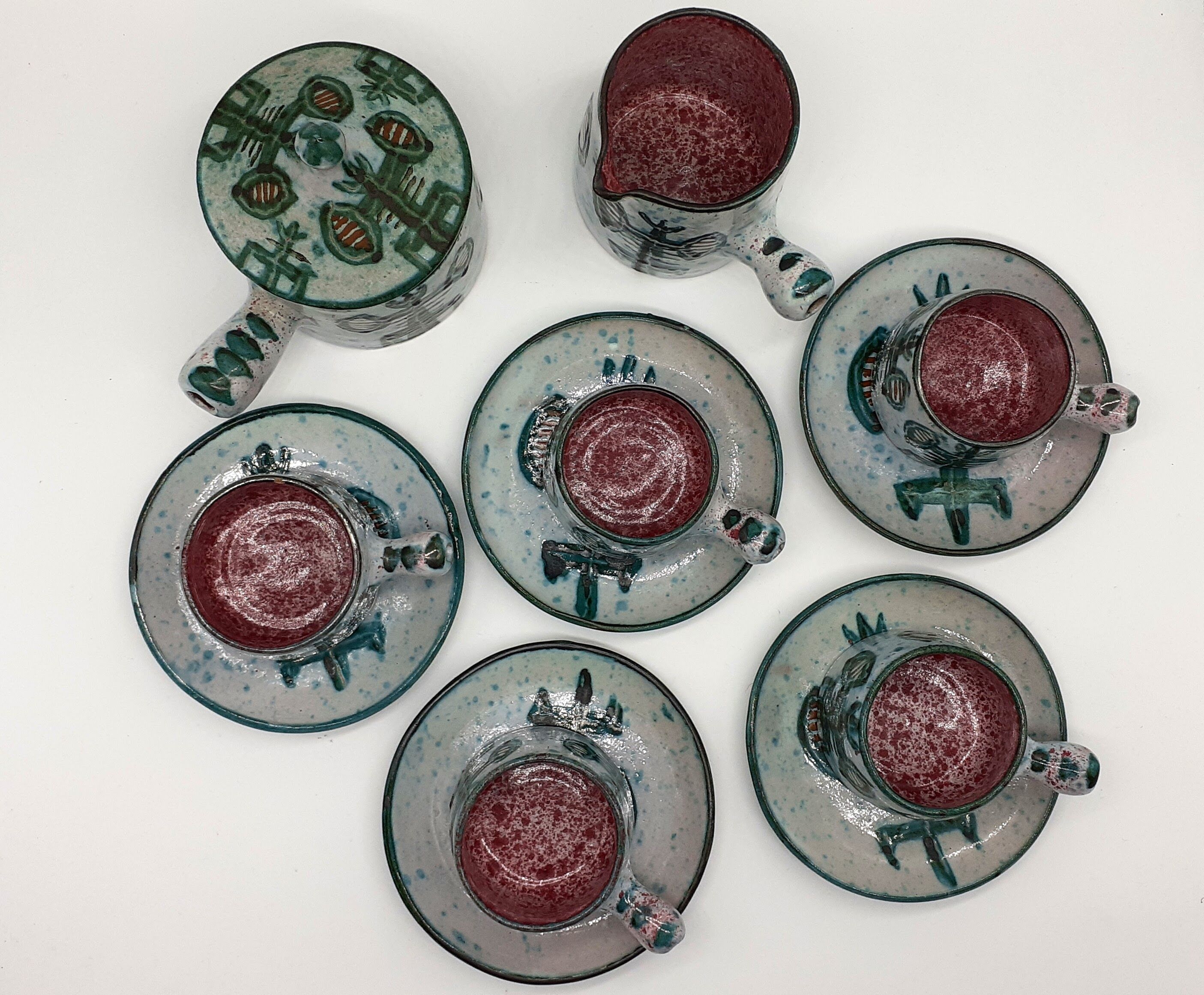 Signed Vallauris coffee service