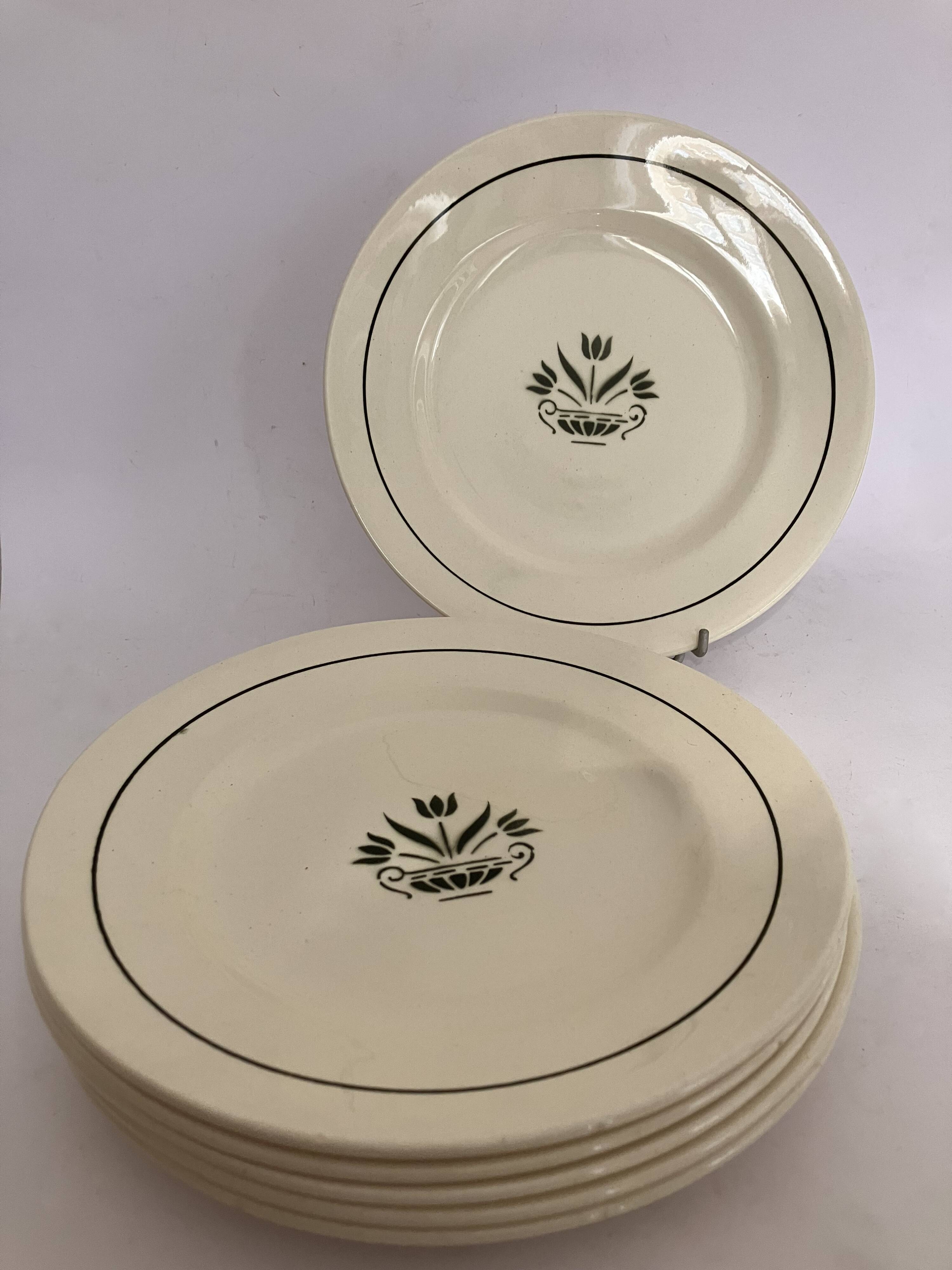 6 flat plates, Marnoz model - E.Charbonnier Salins