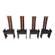 Post modern high back dining chairs, set of 4, 1970s