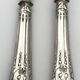 Serving cutlery, salad cutlery, in filled silver, minerva hallmarks