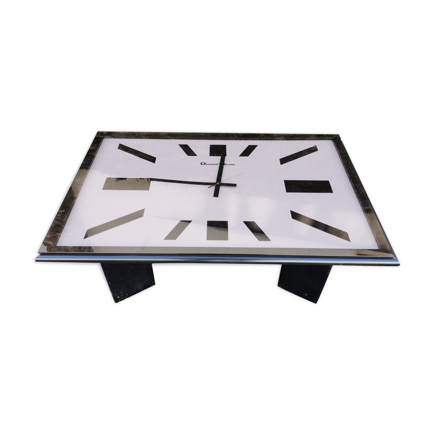 Table basse vintage horloge