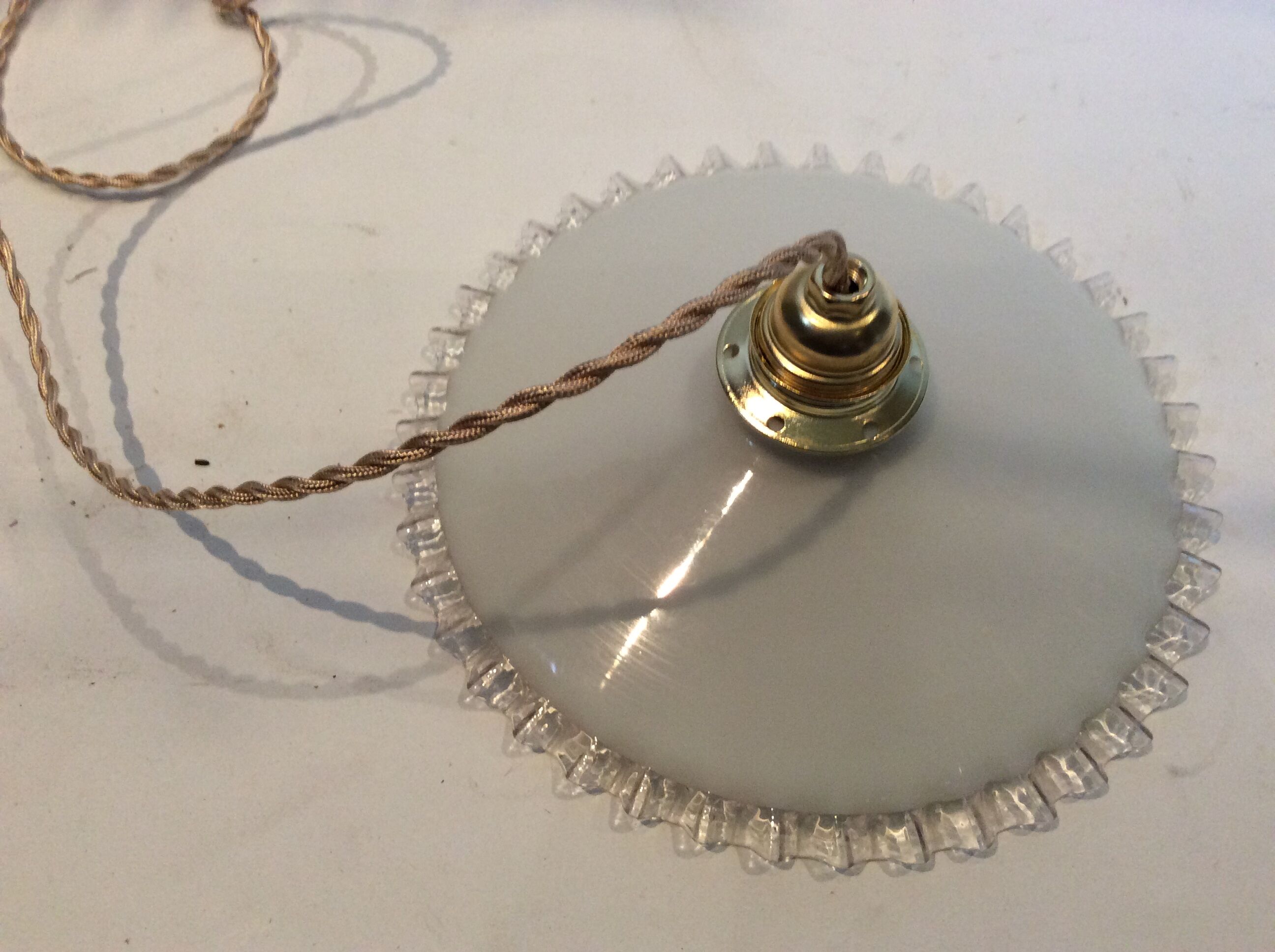 Vintage opaline hanging lamp