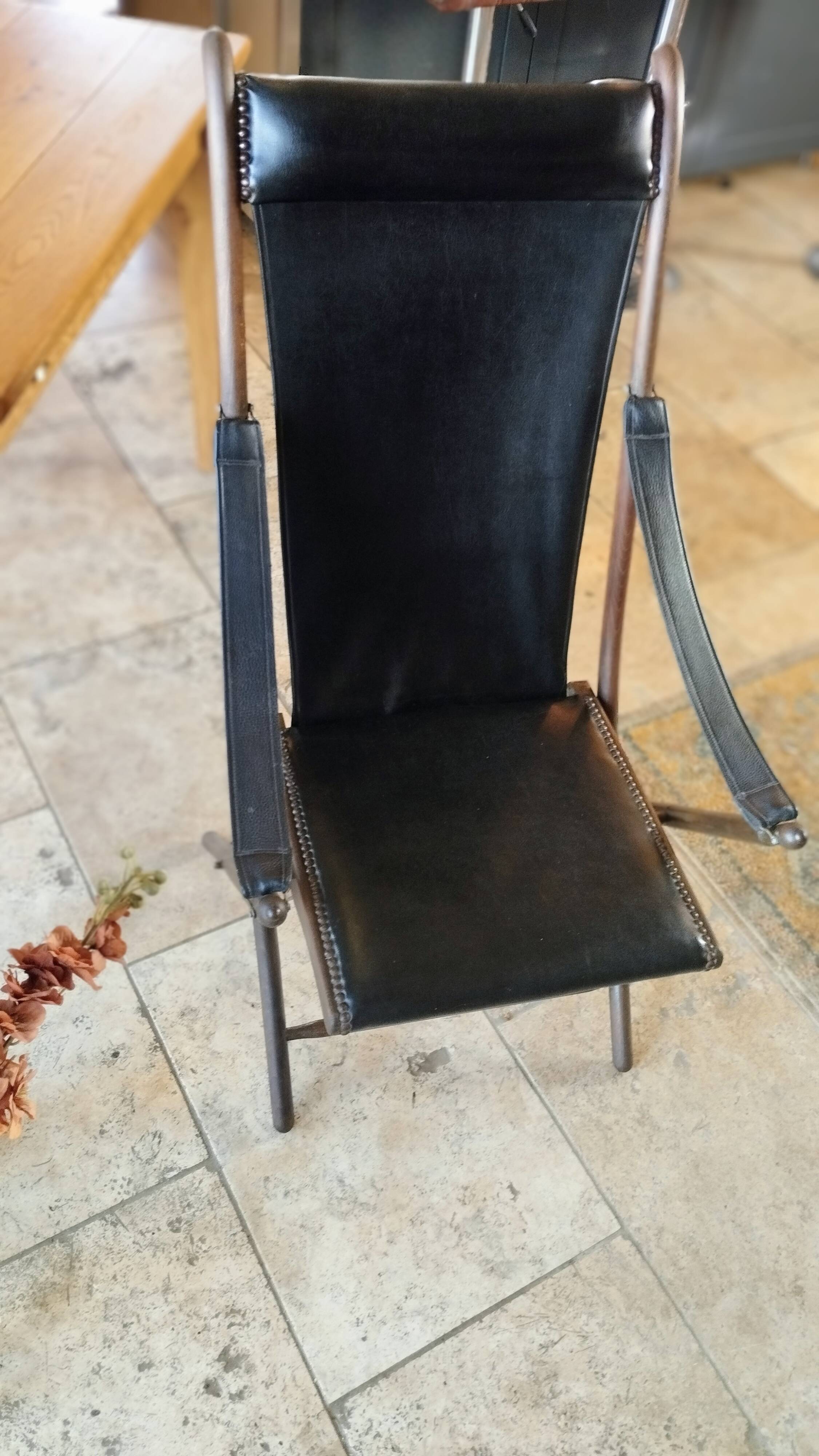 Chaise pliante de campagne vintage
