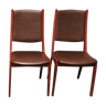 Paire de chaises en teck danois et en cuir KS Møbler, 1960