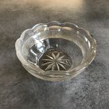 Cup in glass with decoration of frieze floral frosted art deco