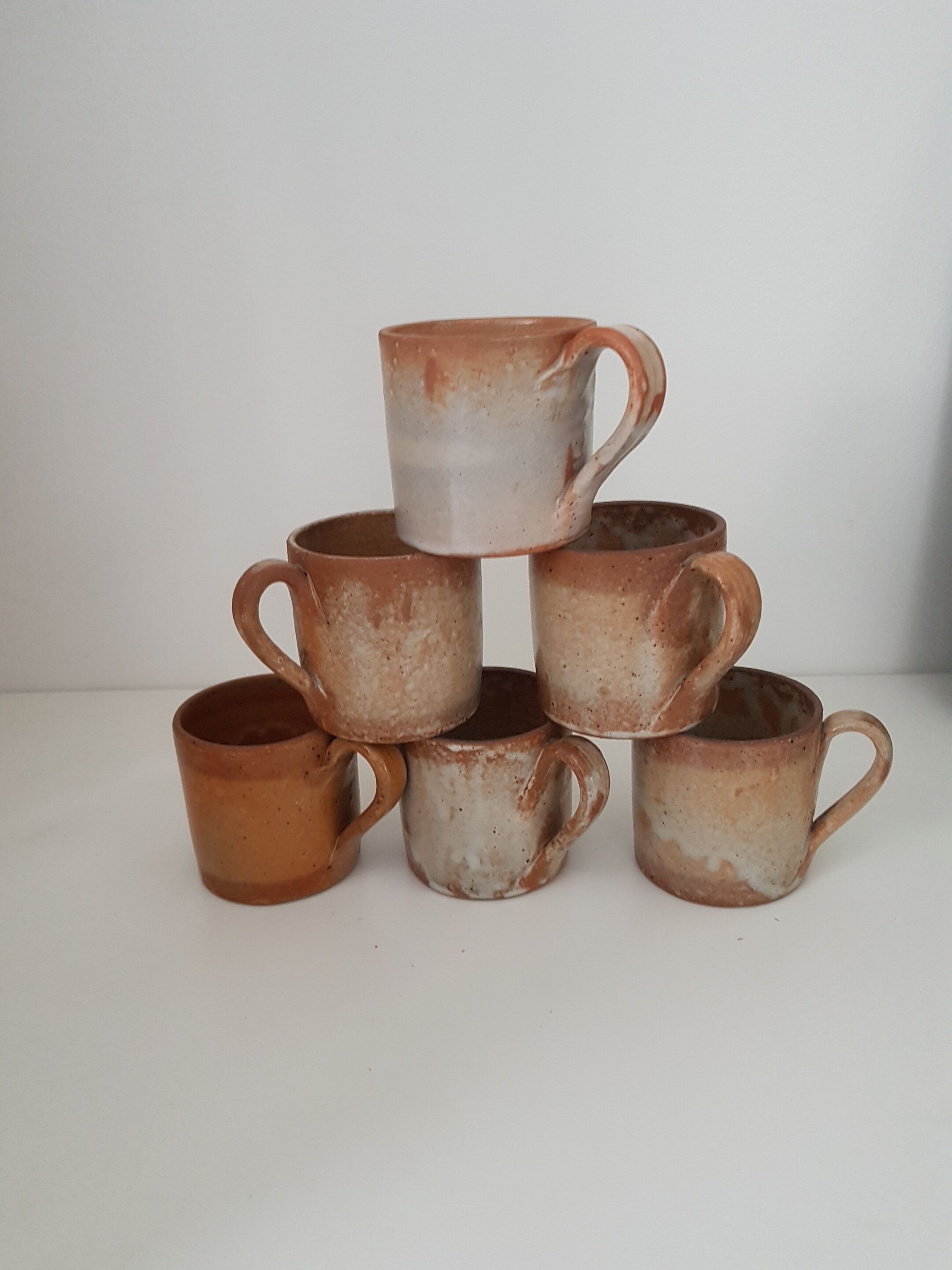 Set of 6 terracotta cups