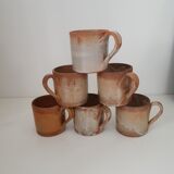 Set of 6 terracotta cups