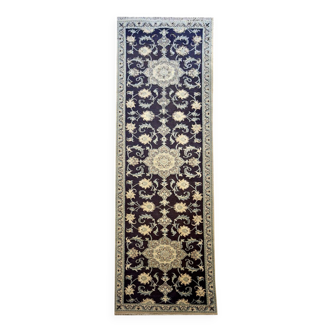 Tapis d'Orient Iran Naïn Laine Et Soie : 0.77 X 2.94 Mètres