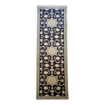 Oriental Rug Iran Nain Wool and Silk: 0.77 X 2.94 Meters