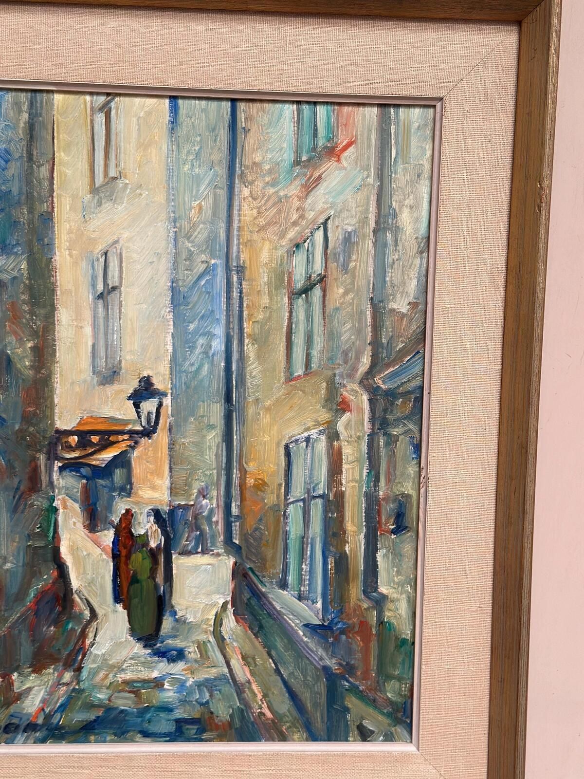 Original Swedish Oil on Panel – “Gamla Stan” (Old Town) by Emil Hellbom