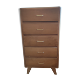 Meuble chiffonnier vintage 5 tiroirs années 1970