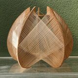 Scandinavian modernist wooden suspension with taut wires, 1960s.