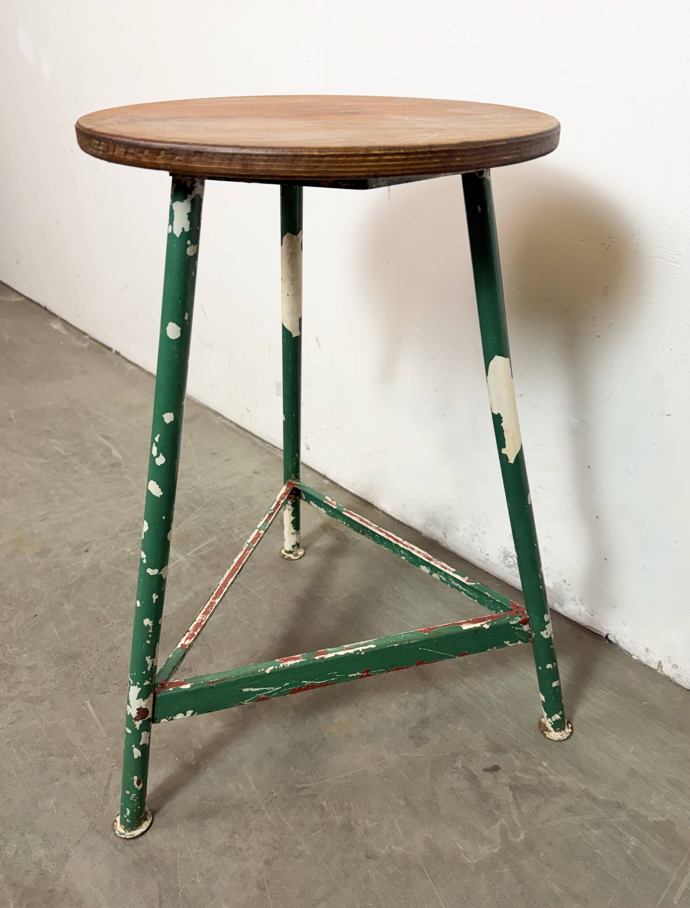 Green Industrial Workshop Stool, 1960s