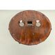 Brutalist Circular Coffee Table in Solid Wood – Brazilian Folk Art