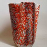 Glazed ceramic vase 1970s Height 20 cm
