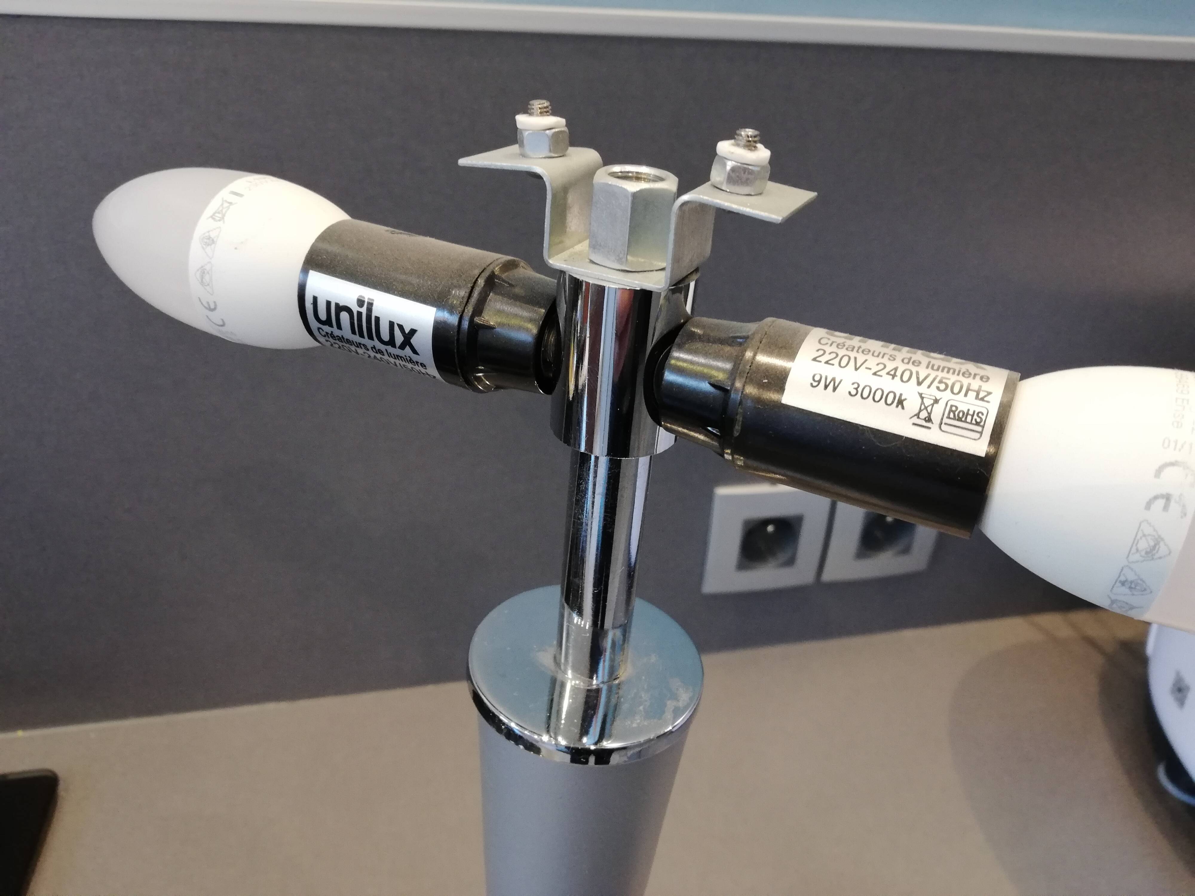 Metal mushroom lamp and Unilux glass