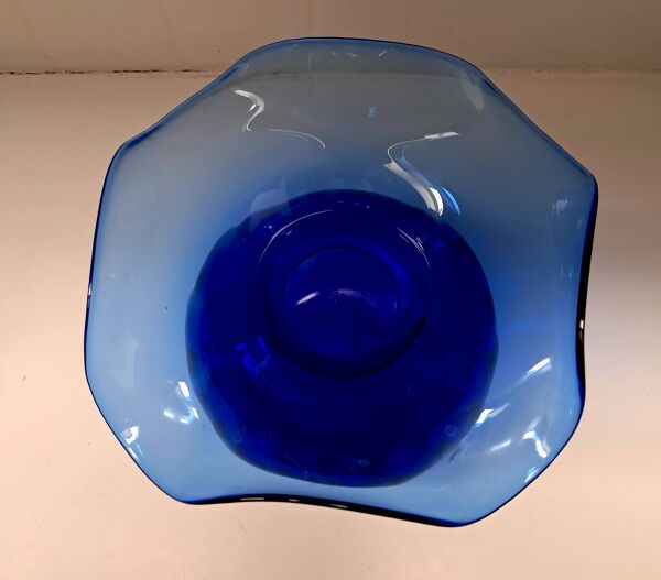 Vase en Cristal Bleu Lancel