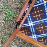 Fauteuil vintage skaï et velours SNA Roset