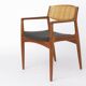 Danish Teak & Rattan Armchair by Ib Kofod-Larsen, 1960s, Model 4325