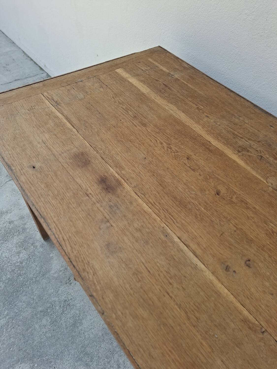Rustic farmhouse table, antique, made in 1900 from solid oak, 1.12m.