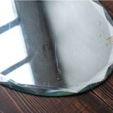 Old oval beveled art deco mirror