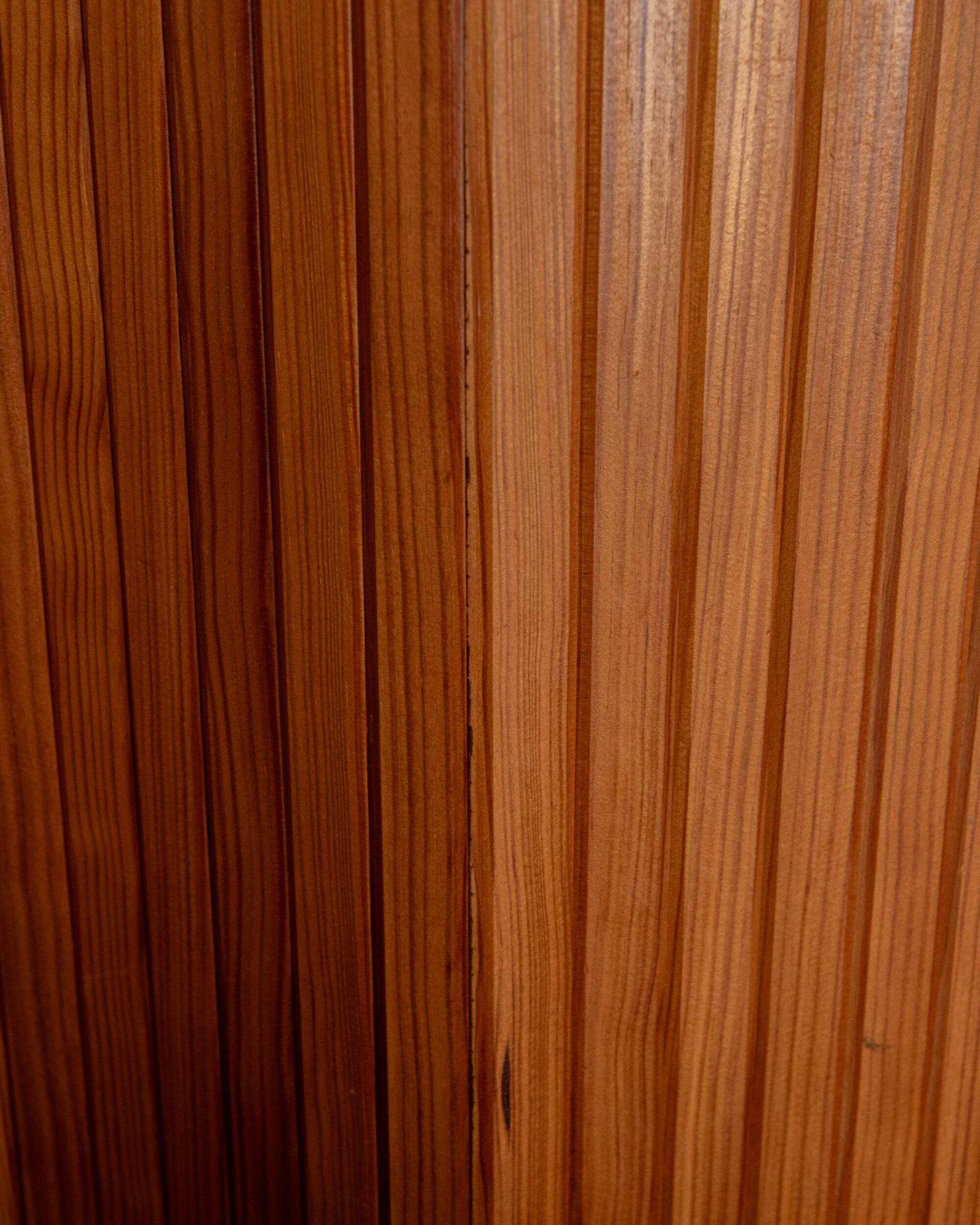 Vintage Art Deco Pine Tambour Room Divider by Jomain Baumann, 1930s