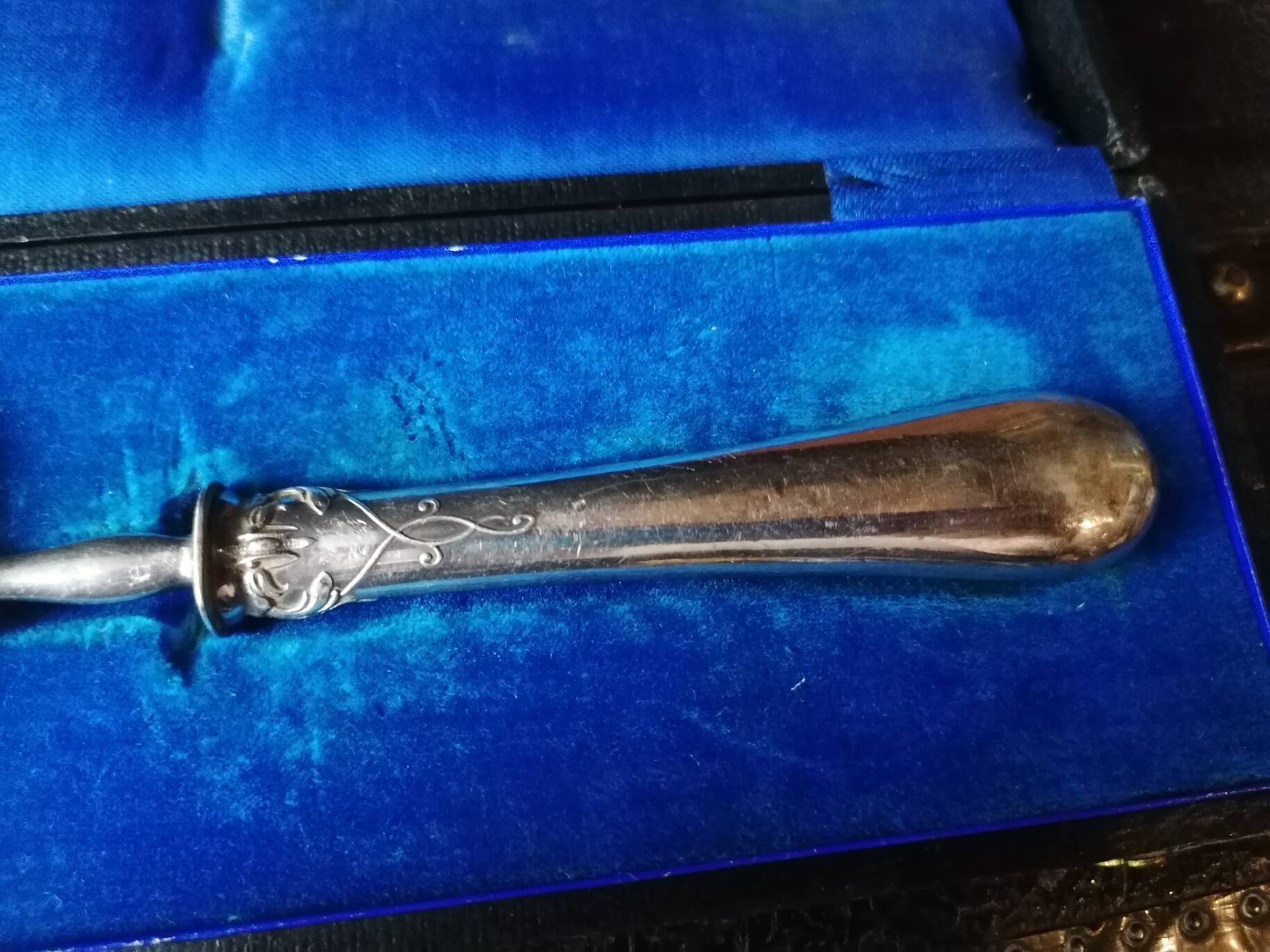 Solid silver serving shovel, 1st grade. Louis XV / Art Nouveau style