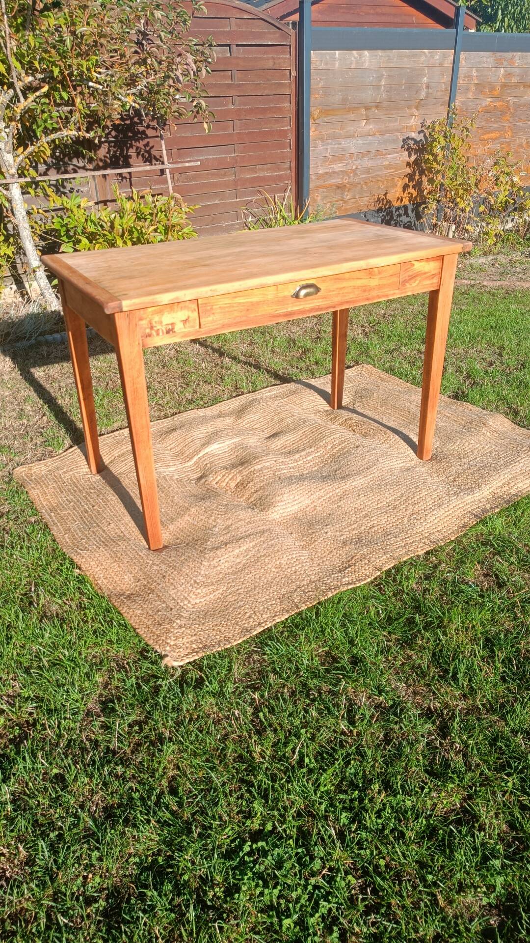 Table bureau bois brut