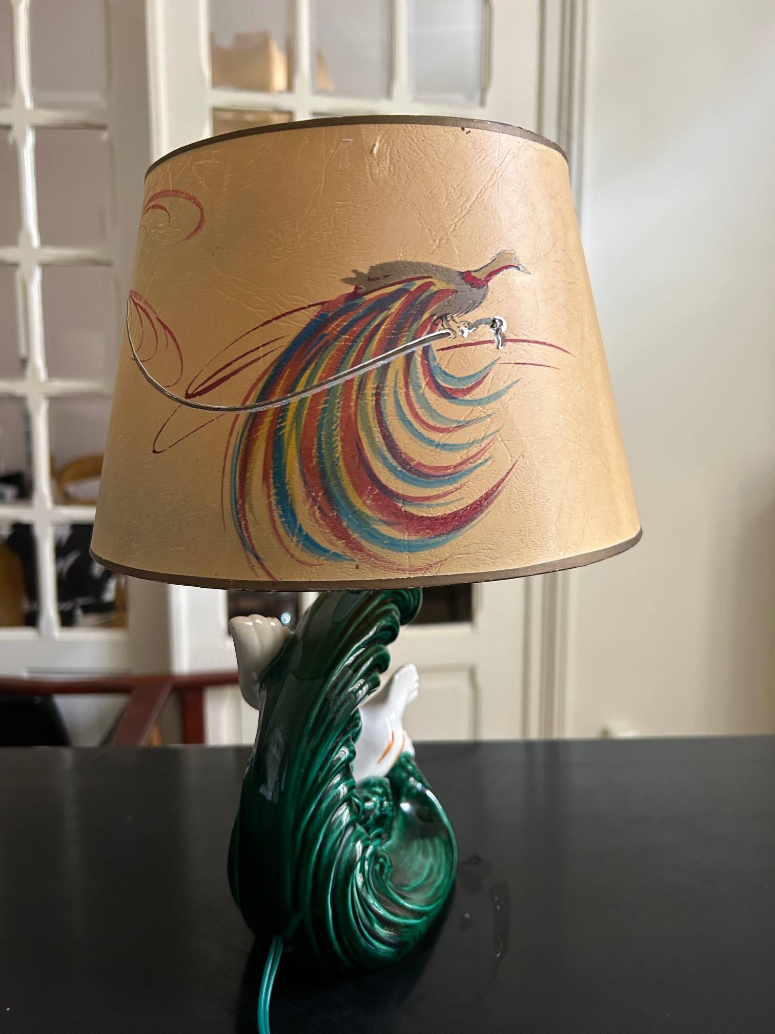 1950s ceramic bird lamp