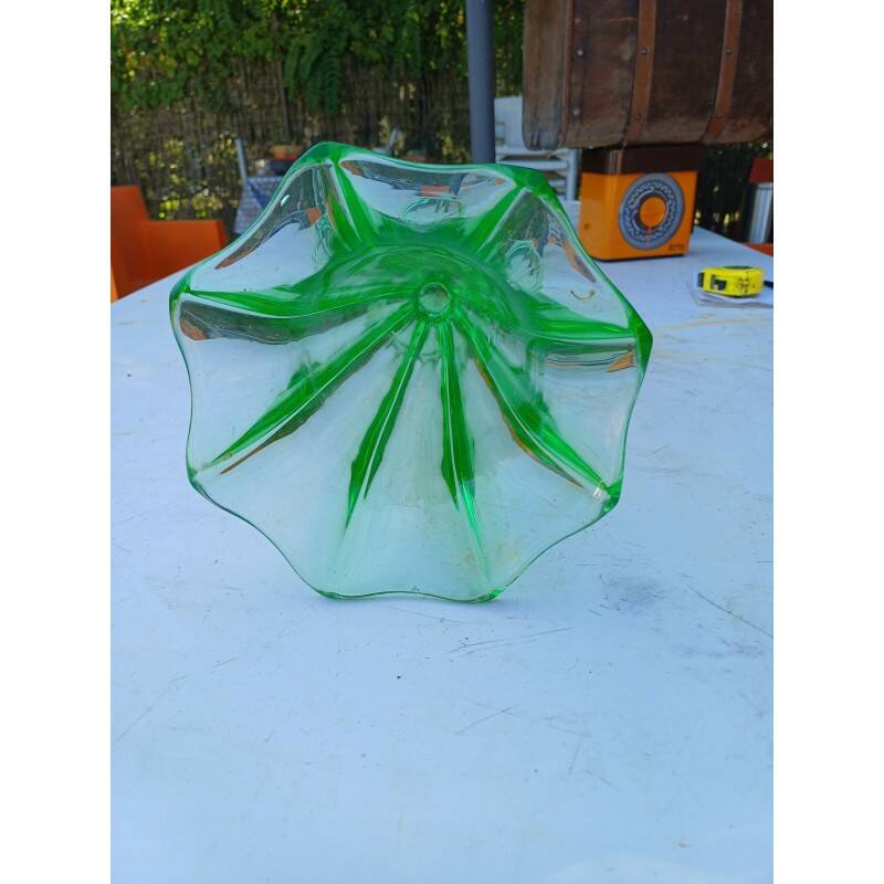 Green glass vase