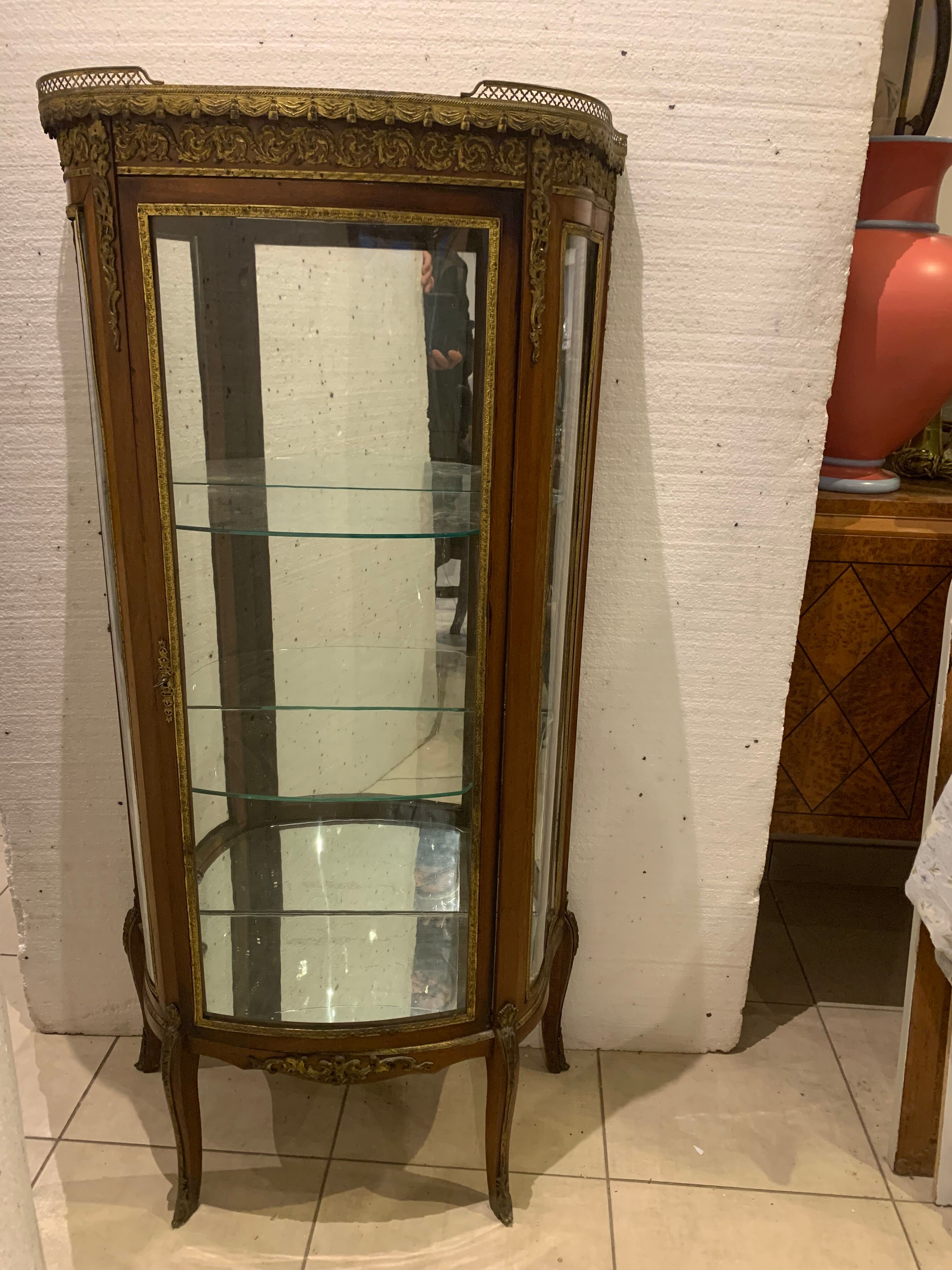 Napoleon III showcase in mahogany and chiseled bronze XX century