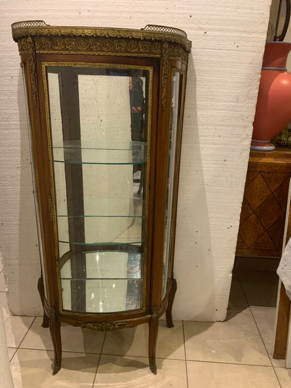 Vitrine Napoléon lll en acajou et bronze ciselé XX siècle