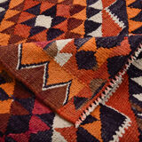 Bold multicolor kilim runner rug,92x395cm