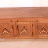 Antique Art Deco low sideboard in Burmese teak