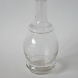 small engraved glass wine carafe early 20th century