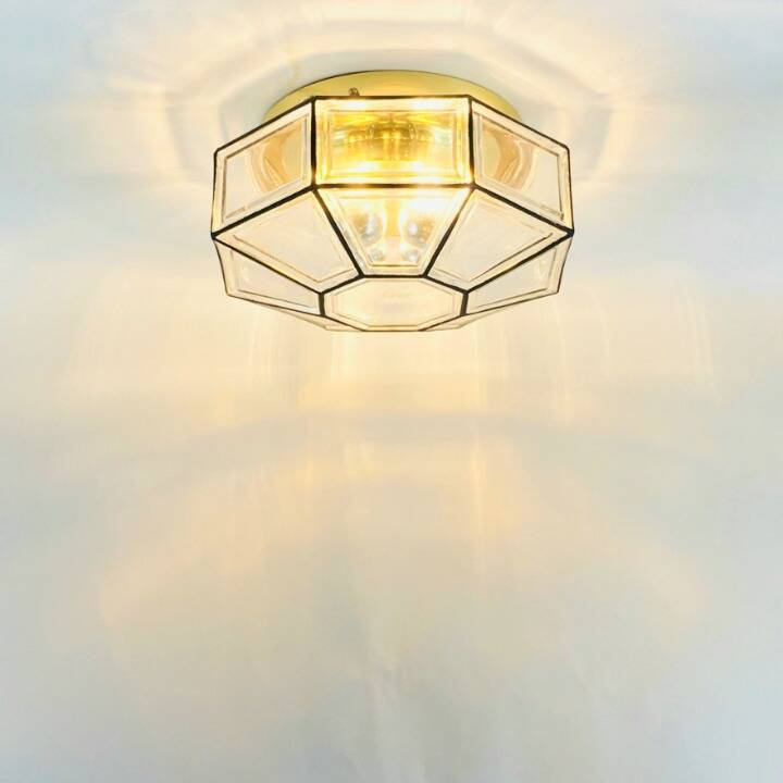 XL Mid-Century Glass Ceiling Light from Limburg, Germany, 1960s/1970s