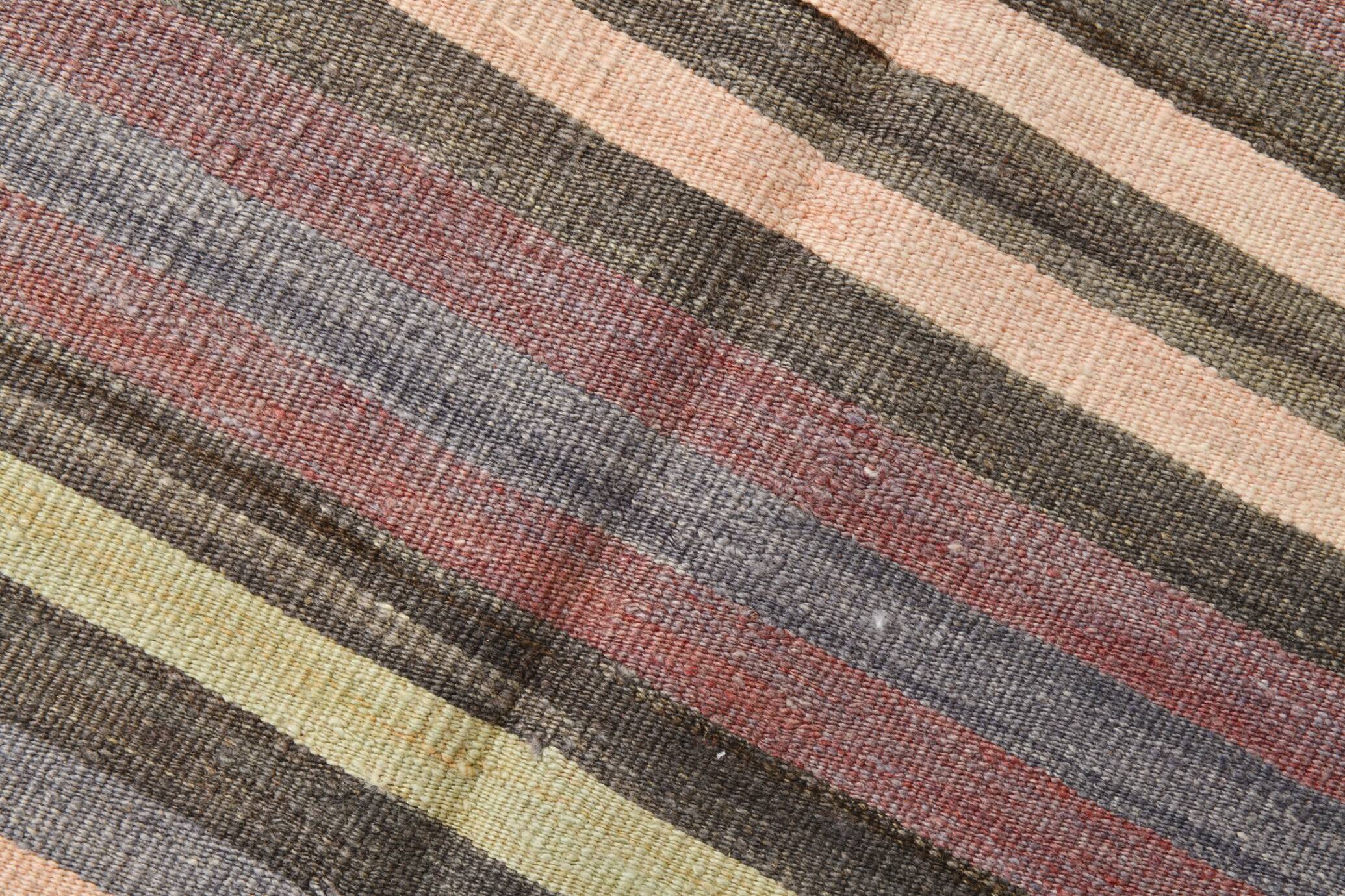 5x7 Shades Of Grey Rug, Handmade Wool Rug, 153x220Cm Antique Kilim Rug