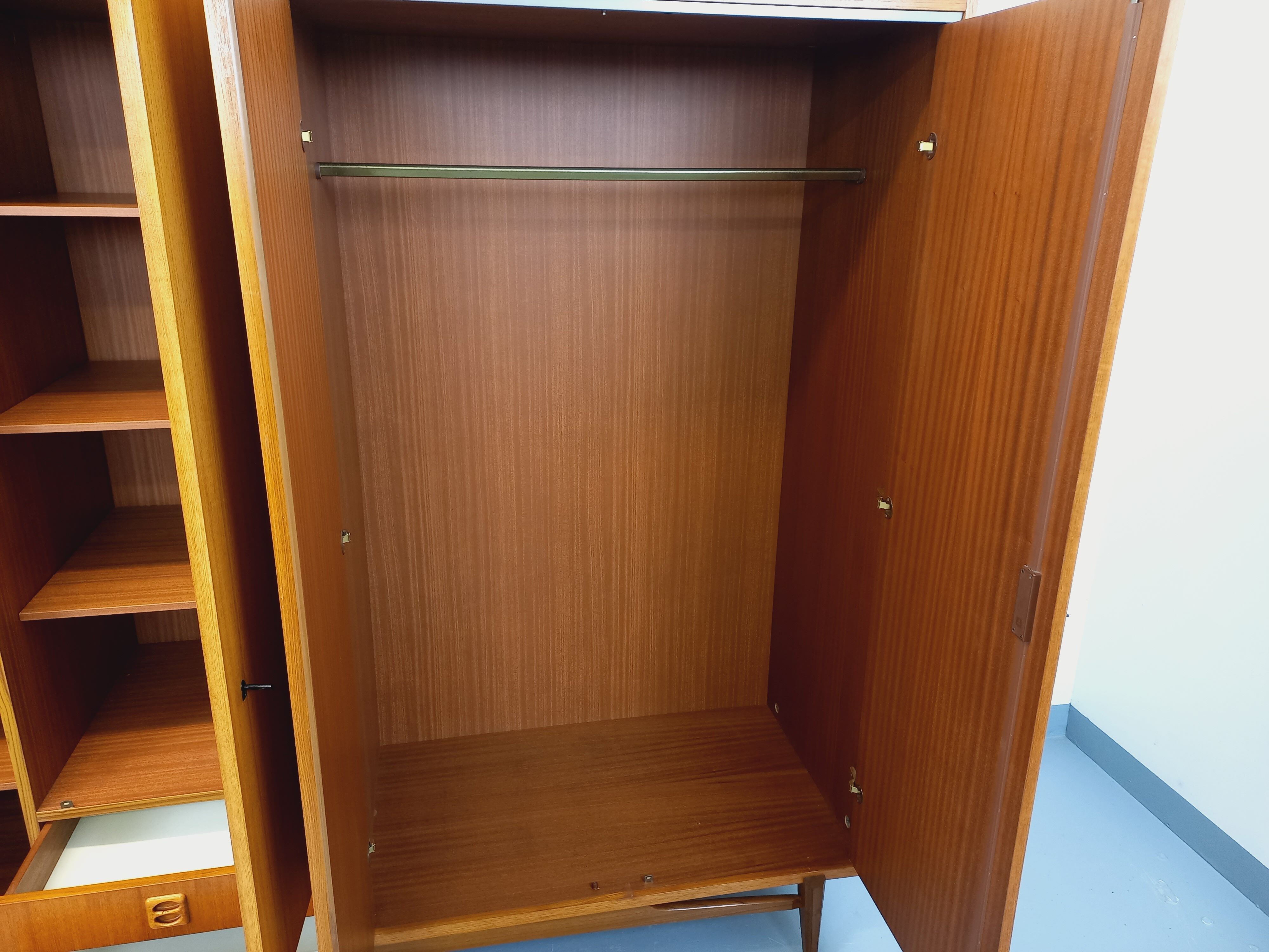 Vintage Scandinavian teak wardrobe from the 1960s.