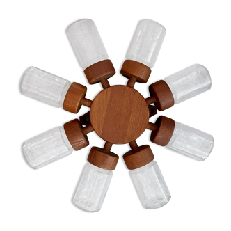 Vintage wall spice wheel digsmed teak 1964