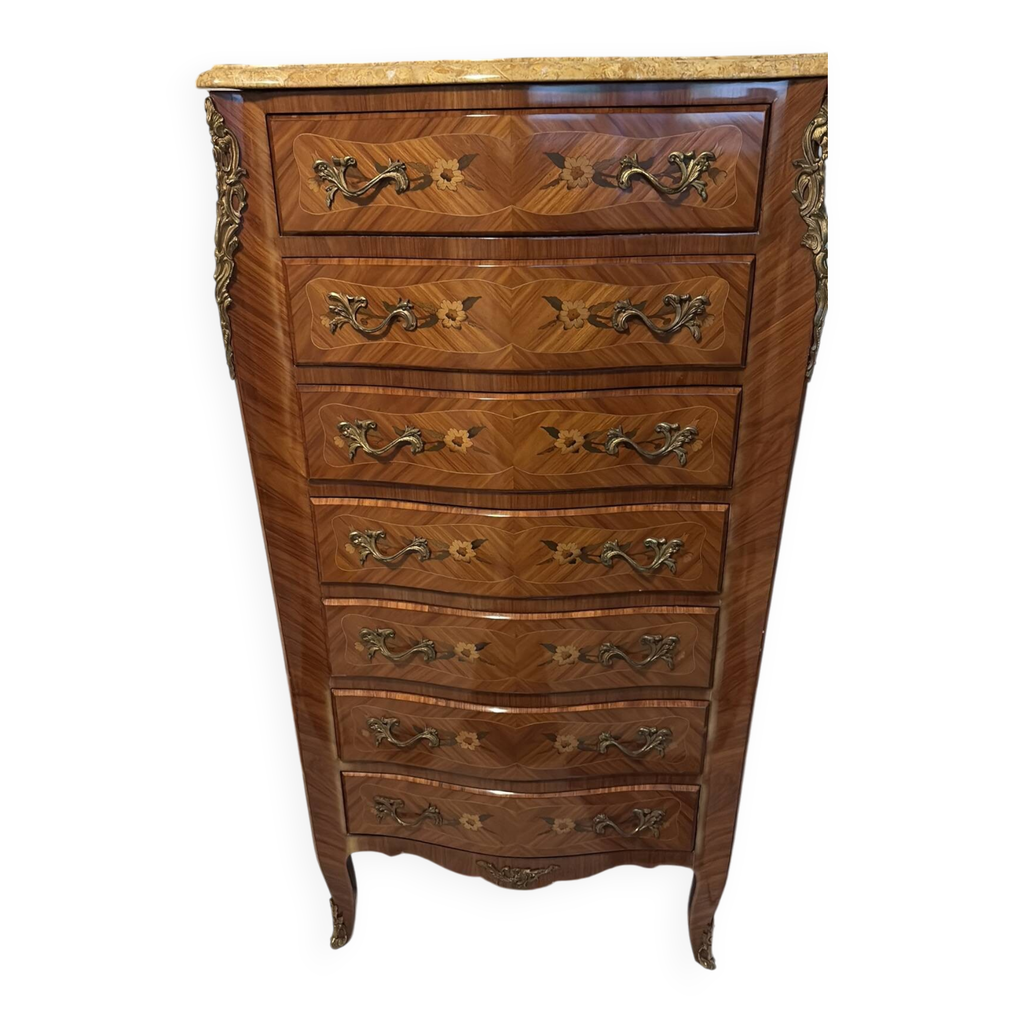 Louis XV style rosewood chest of drawers