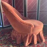 Pink velvet toad armchair