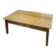 Large antique coffee table in solid wood, farmhouse style – 1 drawer –