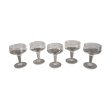 Vintage engraved glass champagne glasses