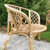 Bench lounge and rattan chairs