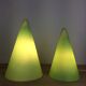 2 lampes coniques Teepee par SCE en verre vert