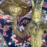 Pair of gilt bronze wall sconces with caryatid and Atlante decoration, 18th century.