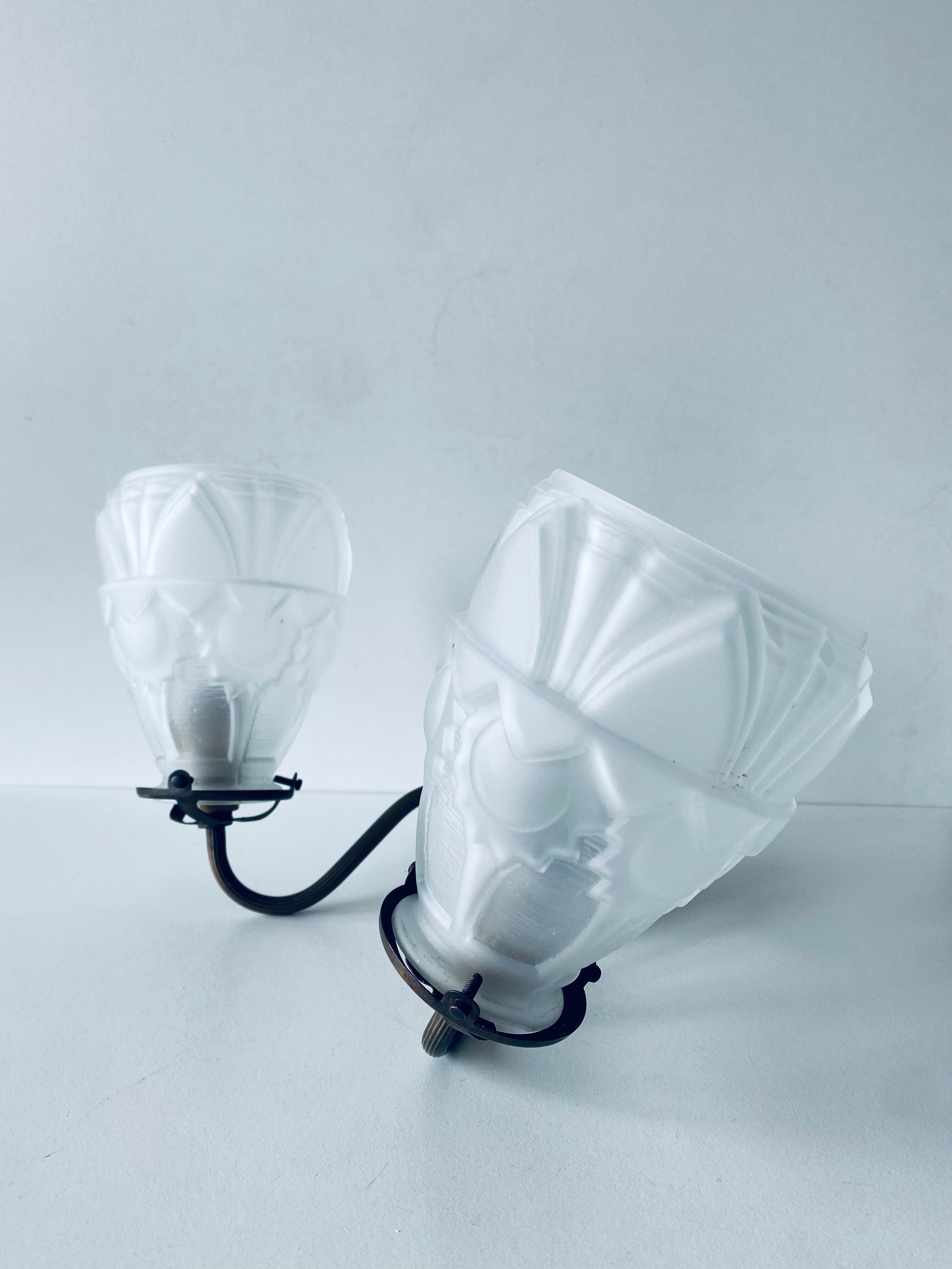 Art Deco wall lamp double fires