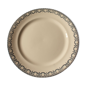 Round Dish Blue Iron Earth Salins Garlands Louis XVI