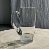 Carafe à anse en verre belle matière pied motifs billes de verre H21