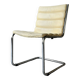 Fauteuil cantilever simili cuir crème vintage 80’s